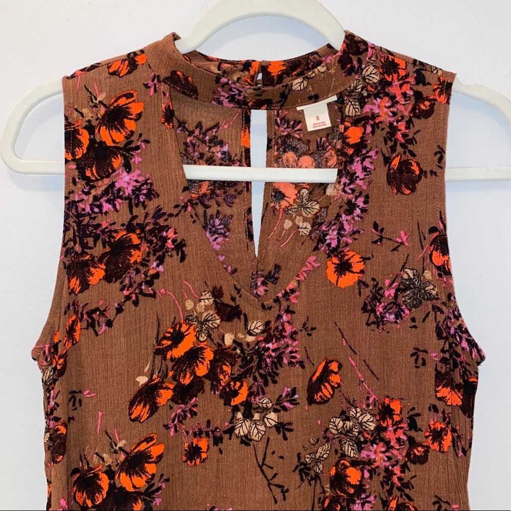 Brown Floral Blouse